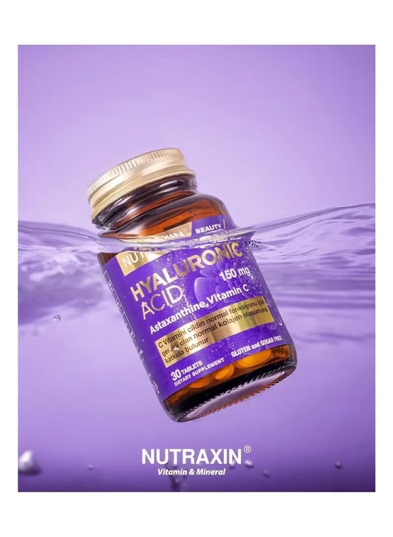 NUTRAXIN Hyaluronic Acid For Skin Hydration and Elasticity 150Mg 30 Tablets - Image 3